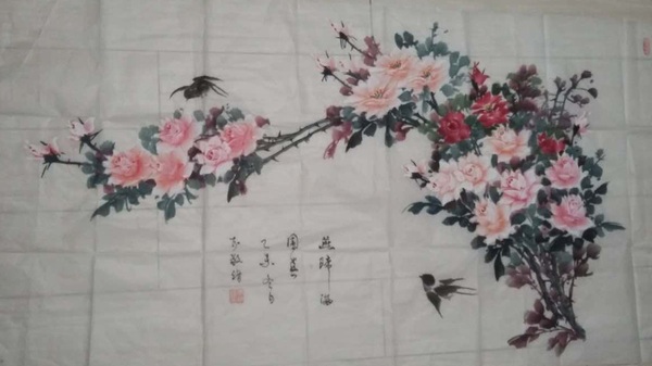 李敬绪画作(燕归满园春) - 陕西书画传媒网